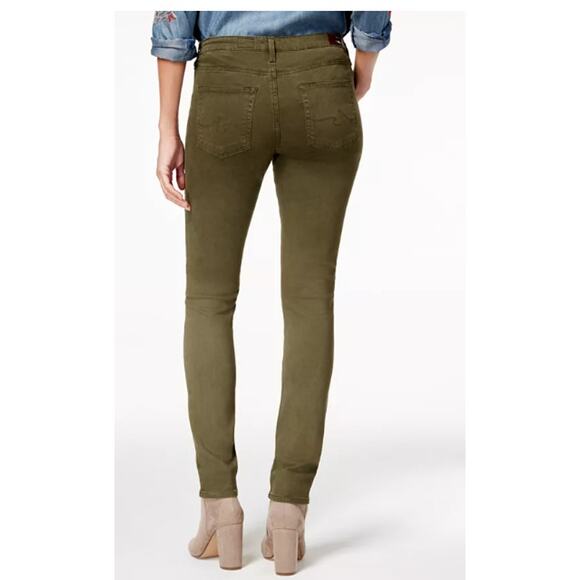 AG Adriano Goldschmied Sulfur Dark Moss Sateen Mid Rise Cigarette Leg Size 32 - Picture 2 of 7